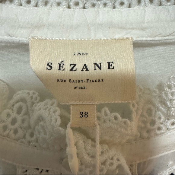 NWT Sezane Chemise Ryu Ecru Blouse Top Size 6 - Picture 8 of 11